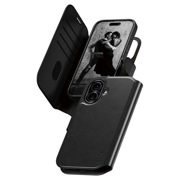 Cover Wallet Tango Two-In-One con MagSafe per iPhone 17, Nero, CARE