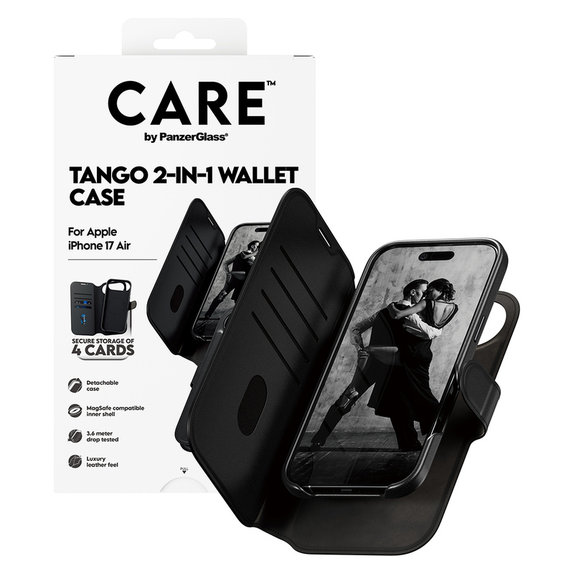 Custodia Wallet Tango Two-In-One con MagSAFE by PanzerGlass per iPhone Air, Nero, PanzerGlass