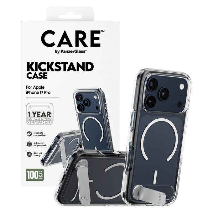 Custodia Kickstand per iPhone 17 Pro, Trasparente, PanzerGlass
