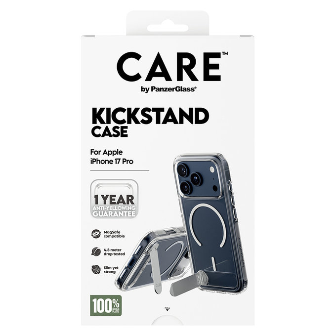 Custodia Kickstand per iPhone 17 Pro, Trasparente, PanzerGlass
