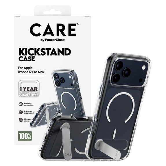 Custodia Kickstand per iPhone 17 Pro Max, trasparente, PanzerGlass