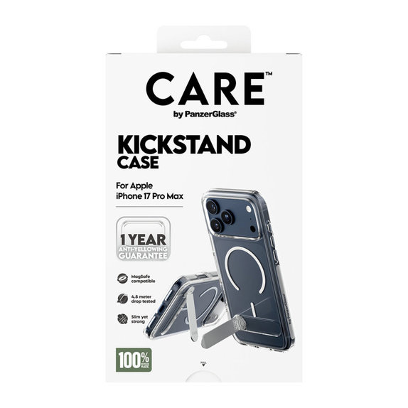 Custodia Kickstand per iPhone 17 Pro Max, trasparente, PanzerGlass