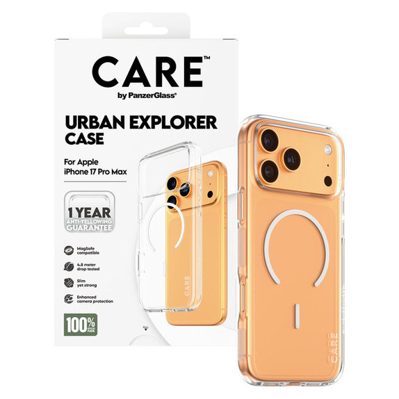 Custodia Urban Explorer con MagSafe per iPhone 17 Pro Max, White, PanzerGlass