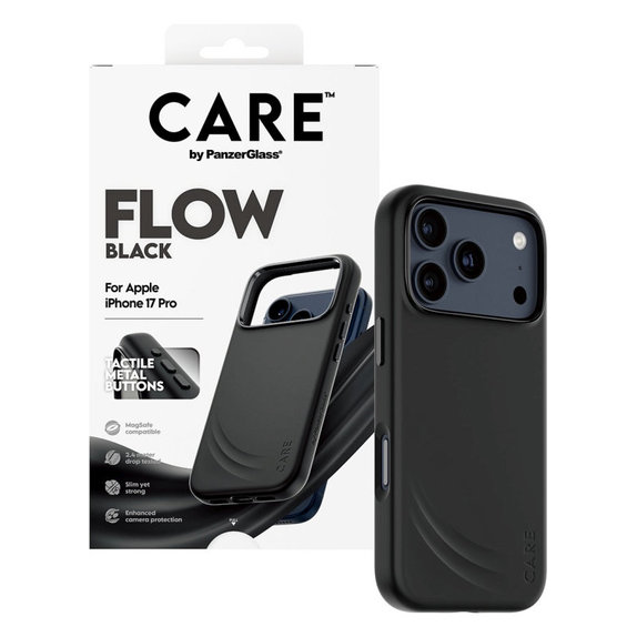 Cover FLOW con MagSafe per iPhone 17 Pro, Nero, CARE
