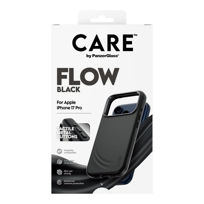 Cover FLOW con MagSafe per iPhone 17 Pro, Nero, CARE