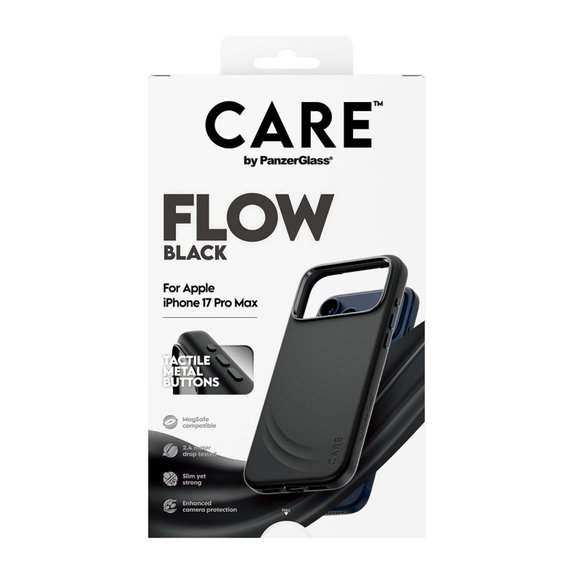 Custodia FLOW con MagSafe per iPhone 17 Pro Max, Black, PanzerGlass