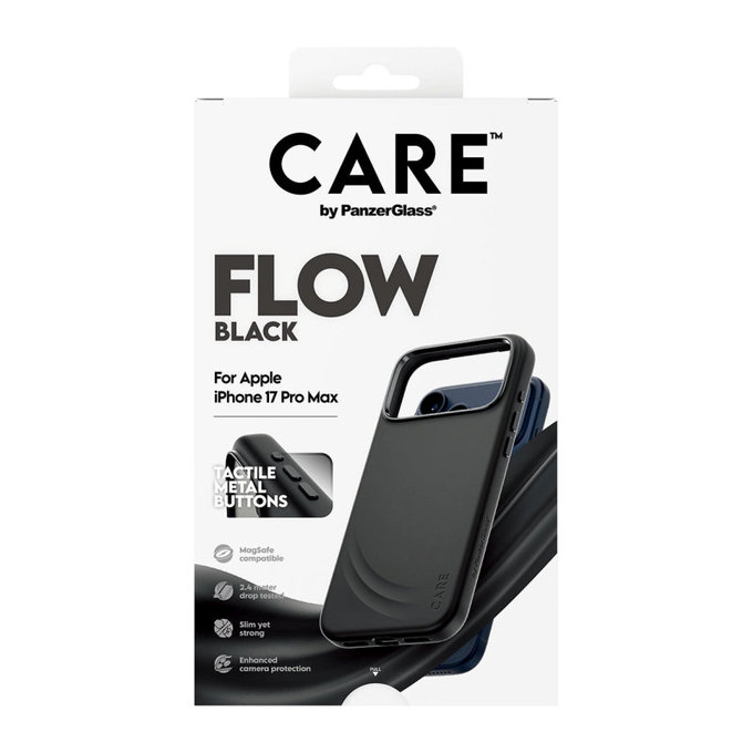 Custodia FLOW con MagSafe per iPhone 17 Pro Max, Black, PanzerGlass