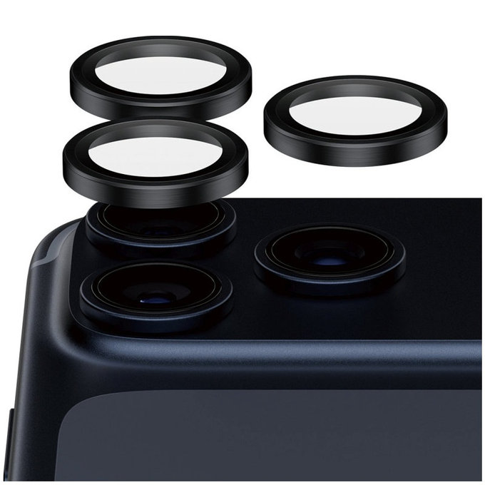 Protezione obiettivo Hoops Ceramic II per iPhone 17 Pro Max/17 Pro/16 Pro Max/16 Pro, Black, PanzerGlass