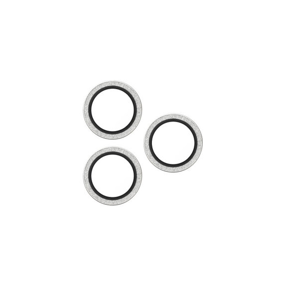 Protezione lente fotocamera Hoops per iPhone 17 Pro Max/17 Pro/16 Pro Max/16 Pro, Glitter Silver, PanzerGlass
