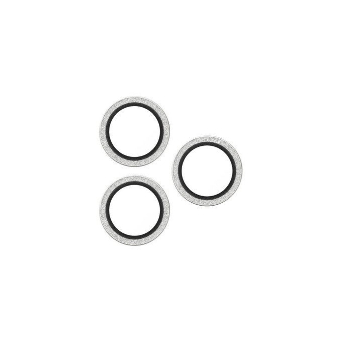 Protezione lente fotocamera Hoops per iPhone 17 Pro Max/17 Pro/16 Pro Max/16 Pro, Glitter Silver, PanzerGlass