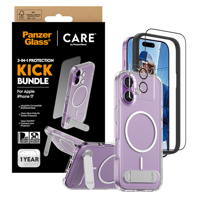 Bundle 3-in-1 Kick per iPhone 17, PanzerGlass