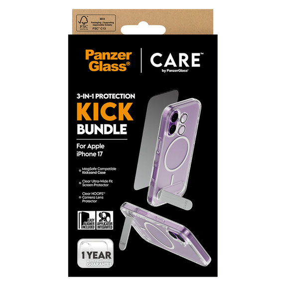 Bundle 3-in-1 Kick per iPhone 17, PanzerGlass
