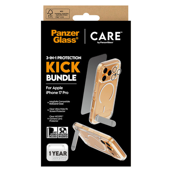Bundle 3-in-1 Kick per iPhone 17 Pro, PanzerGlass