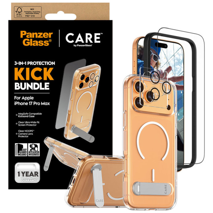Bundle 3v1 Kick per iPhone 17 Pro Max, PanzerGlass