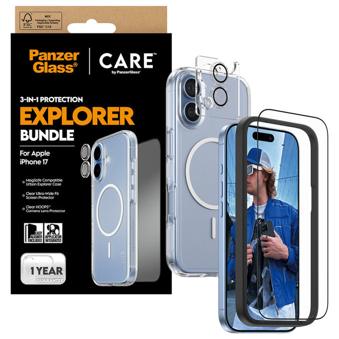 Bundle 3v1 Explorer per iPhone 17, PanzerGlass