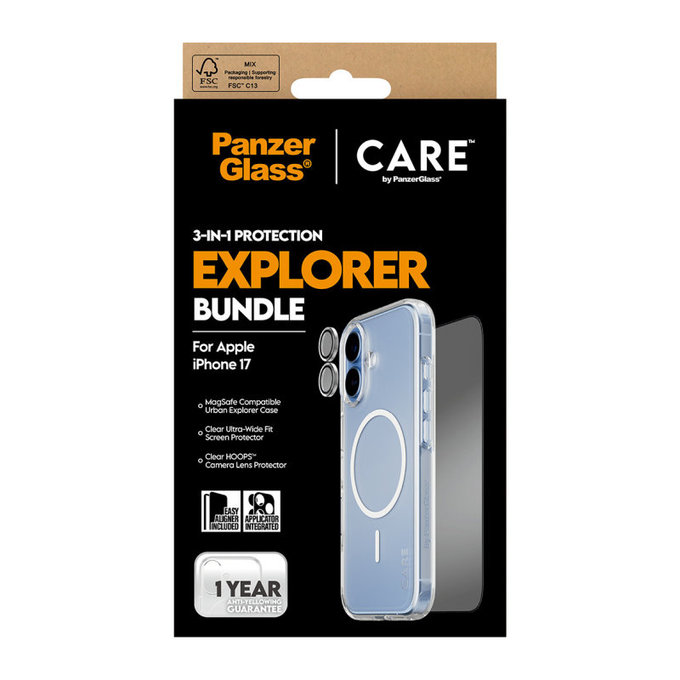 Bundle 3v1 Explorer per iPhone 17, PanzerGlass