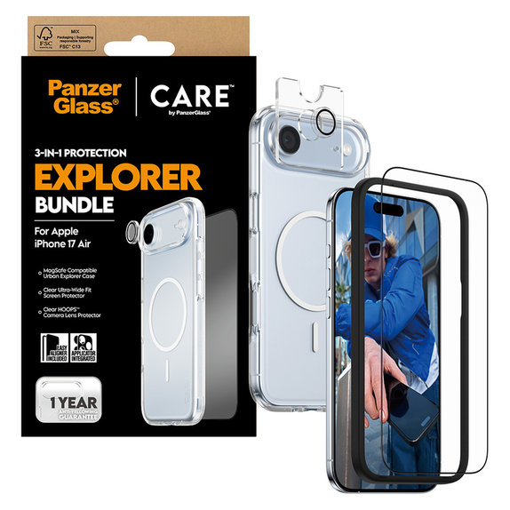Bundle 3-in-1 Explorer per iPhone Air, PanzerGlass