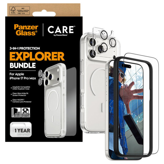 Bundle 3v1 Explorer per iPhone 17 Pro Max, PanzerGlass