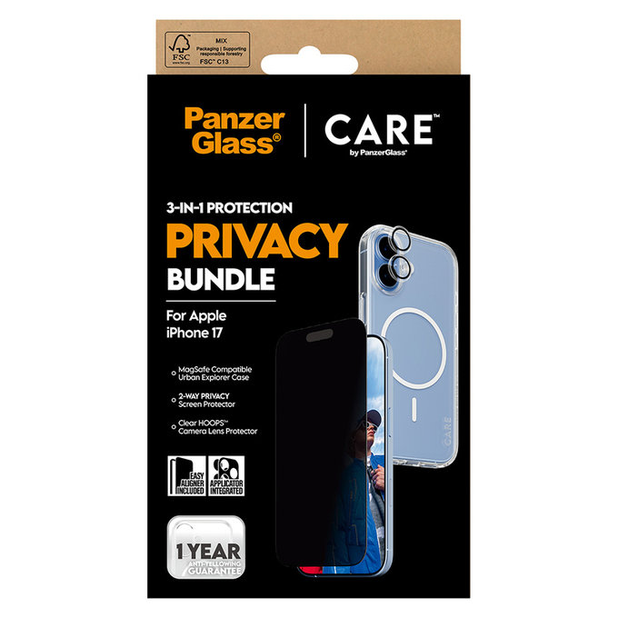 Bundle 3-in-1 Privacy per iPhone 17, PanzerGlass