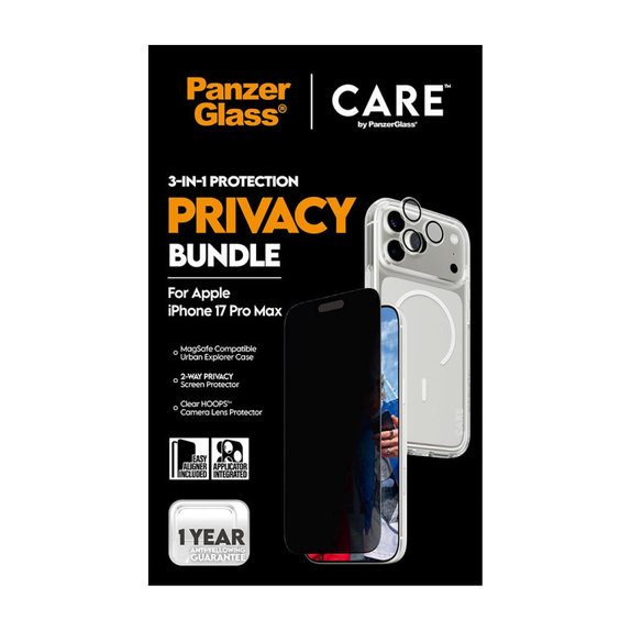 Bundle 3v1 Privacy per iPhone 17 Pro Max, PanzerGlass