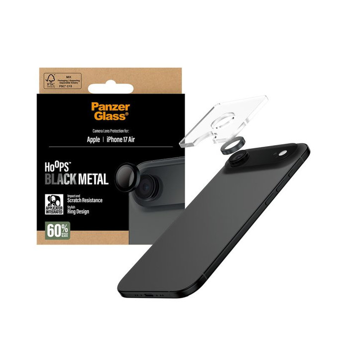 Anelli protettivi per lente fotocamera per iPhone Air, Black, PanzerGlass
