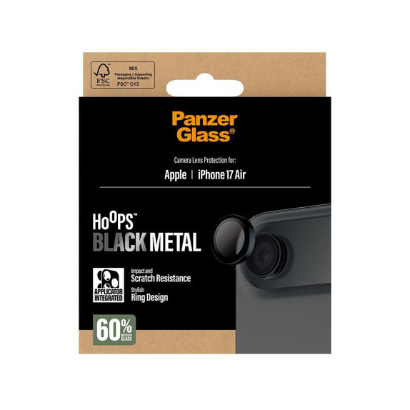 Anelli protettivi per lente fotocamera per iPhone Air, Black, PanzerGlass