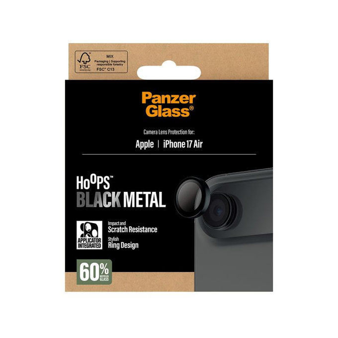 Anelli protettivi per lente fotocamera per iPhone Air, Black, PanzerGlass