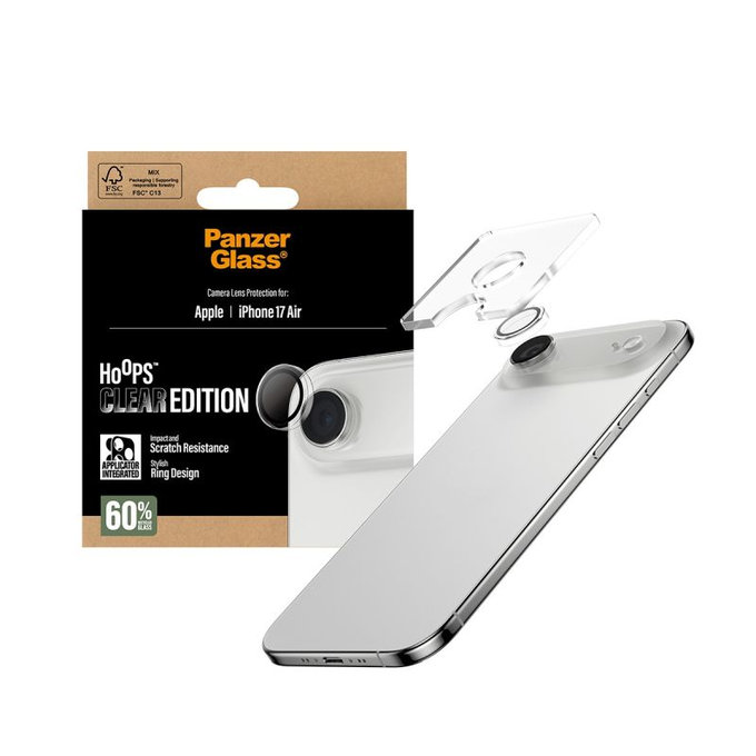 Protezione obiettivo fotocamera posteriore Hoops per iPhone Air, Transparent, PanzerGlass