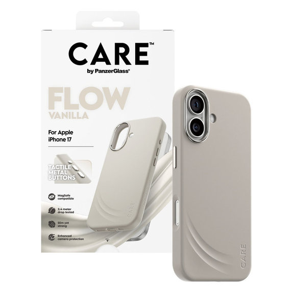 Cover FLOW con MagSafe per iPhone 17, Vanilla, CARE