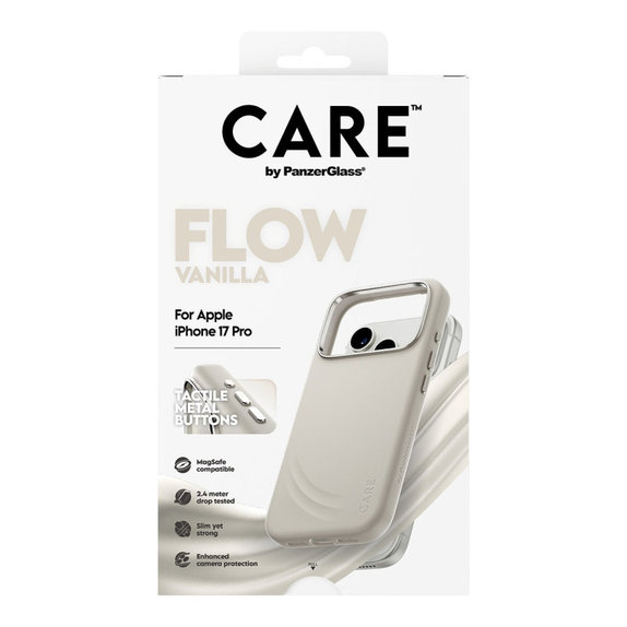 Cover FLOW con MagSafe per iPhone 17 Pro, Vanilla, CARE