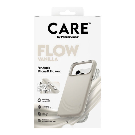 Cover FLOW con MagSafe per iPhone 17 Pro Max, Vanilla, CARE