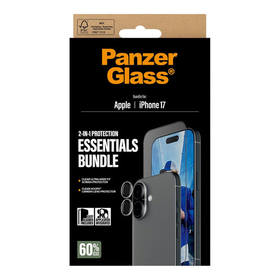 Bundle Essentials 2 in 1 per iPhone 17, PanzerGlass
