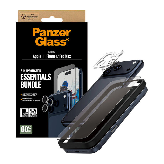 Bundle Essentials 2v1 per iPhone 17 Pro Max, PanzerGlass