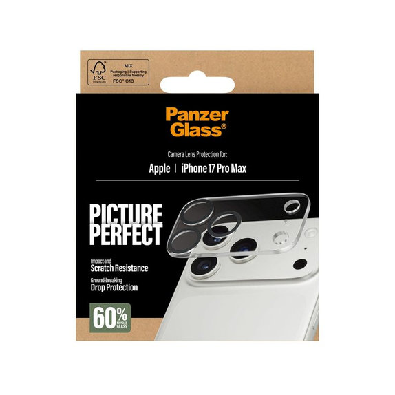 Protezione lente fotocamera PicturePerfect per iPhone 17 Pro Max, Clear, PanzerGlass