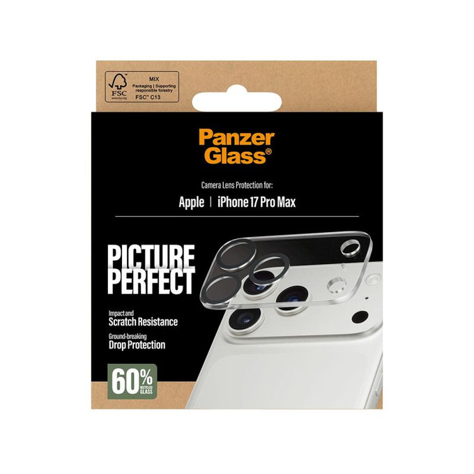 Protezione lente fotocamera PicturePerfect per iPhone 17 Pro Max, Clear, PanzerGlass