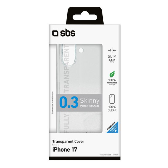 Custodia Skinny per iPhone 17, Transparent, SBS