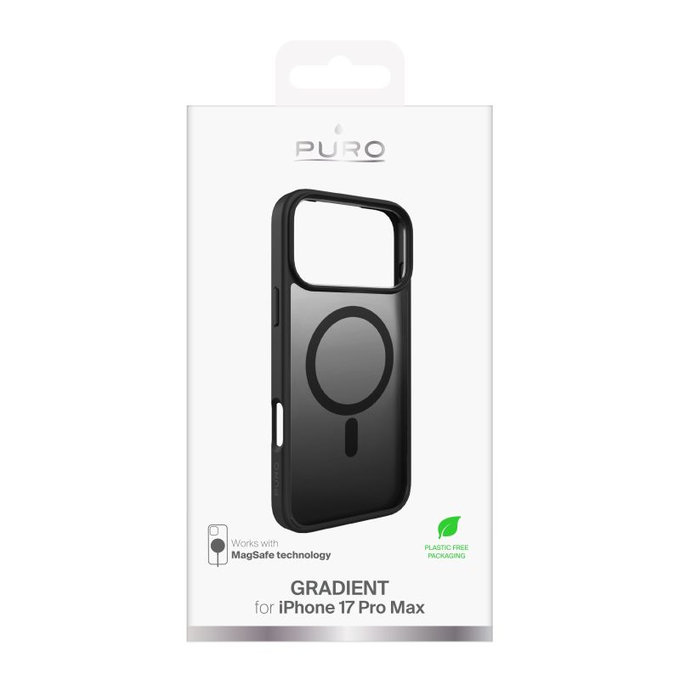 Custodia Gradient con MagSafe per iPhone 17 Pro Max, Black, PURO