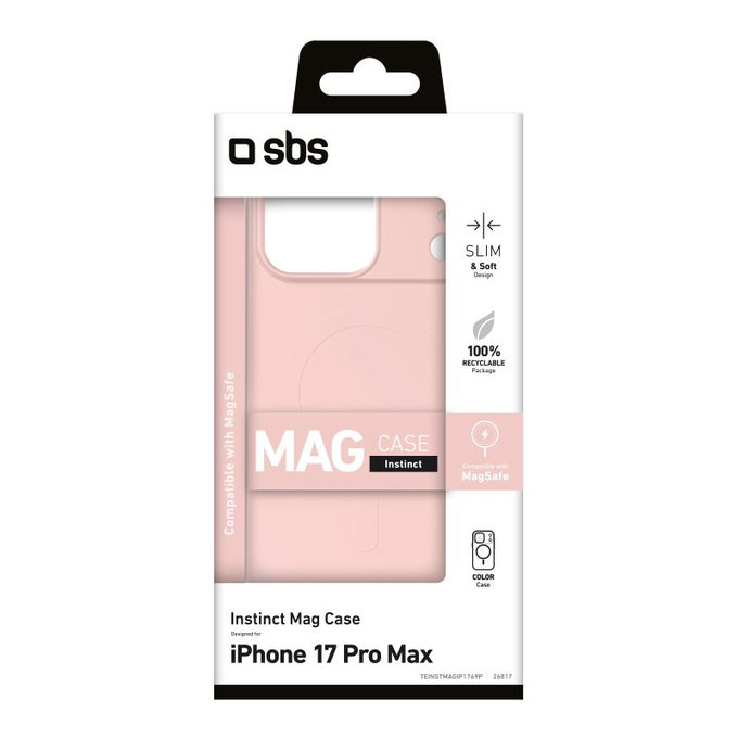 Custodia Instinct Mag compatibile con MagSafe per iPhone 17 Pro Max, Pink, SBS