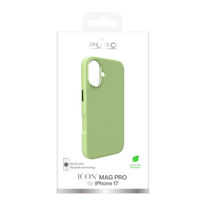Custodia ICON MAG PRO con MagSafe per iPhone 17, Green, PURO
