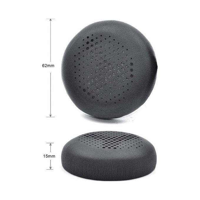 Cuscinetti auricolari di ricambio per AKG Y500, Memory foam and PU leather, Black, 1 paio