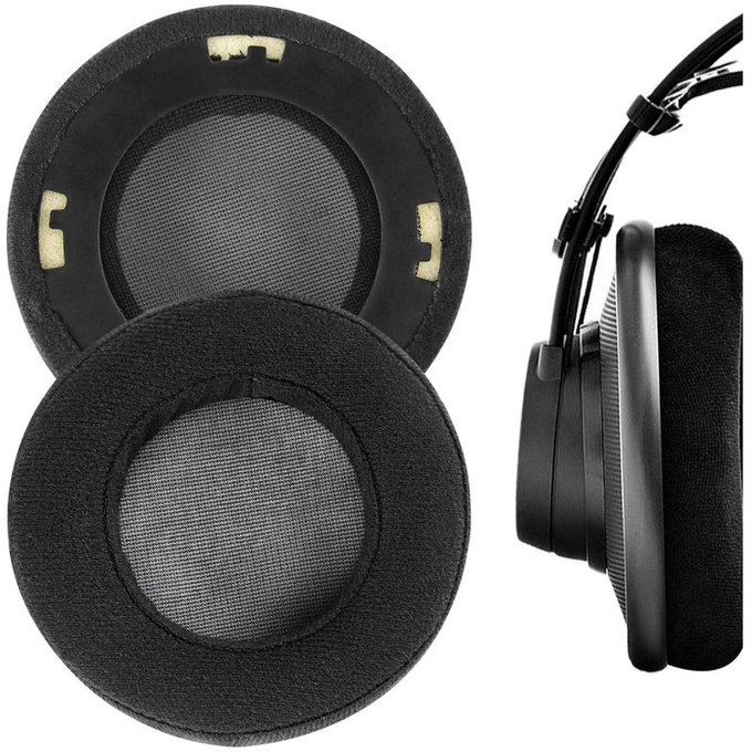 Cuscinetti auricolari di ricambio per AKG K701, K702, Q701, Q702, K601, K612, K712, Foam + Velour, Black, 1 paio