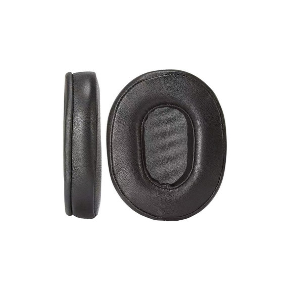 Cuscinetti auricolari di ricambio per Audio-Technica ATH-MSR7, ATH-M50x, Memory foam and Leather, Black, 1 paio
