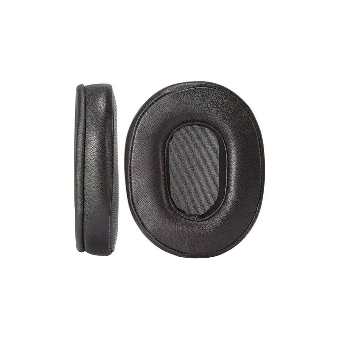 Cuscinetti auricolari di ricambio per Audio-Technica ATH-MSR7, ATH-M50x, Memory foam and Leather, Black, 1 paio