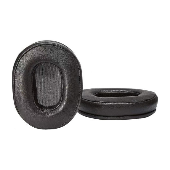 Cuscinetti auricolari di ricambio per Audio-Technica ATH-MSR7, ATH-M50x, Memory foam and Leather, Black, 1 paio