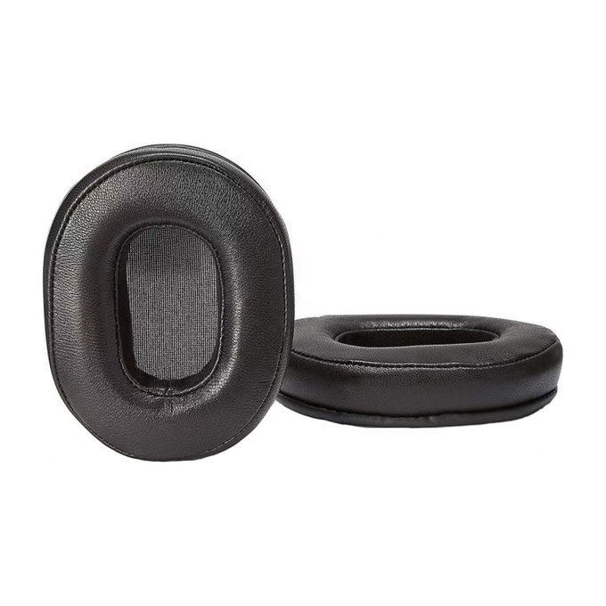 Cuscinetti auricolari di ricambio per Audio-Technica ATH-MSR7, ATH-M50x, Memory foam and Leather, Black, 1 paio