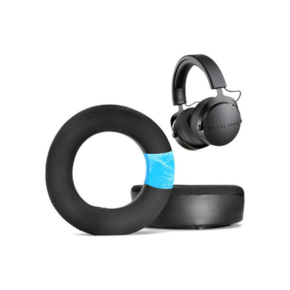 Cuscinetti auricolari di ricambio per Beyerdynamic DT440, DT660, DT990 Pro, Memory foam, Leather, Textile and Cooling Gel, Black, 1 paio