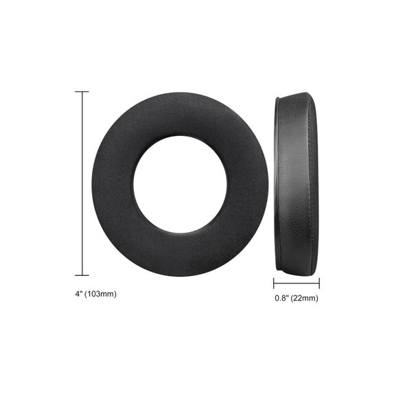Cuscinetti auricolari di ricambio per Beyerdynamic DT440, DT660, DT990 Pro, Memory foam, Leather, Textile and Cooling Gel, Black, 1 paio