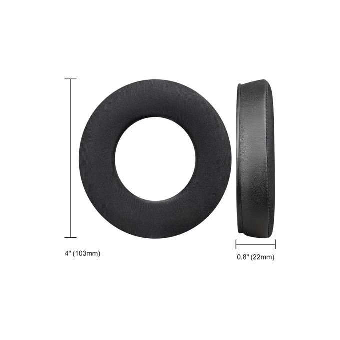 Cuscinetti auricolari di ricambio per Beyerdynamic DT440, DT660, DT990 Pro, Memory foam, Leather, Textile and Cooling Gel, Black, 1 paio