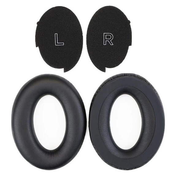 Cuscinetti auricolari di ricambio per Bose A30, PU Leather, Black, 1 paio