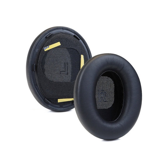Cuscinetti auricolari di ricambio per Bose QC Ultra, Memory foam and Leather, Black, 1 paio